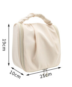 foldable hanging toiletry organizer / travel wash bag with handle & hook #2