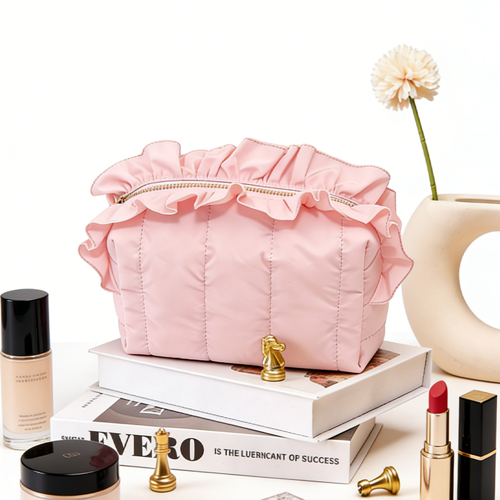 puffer handle pouch / quilted travel makeup & toiletry bag #2