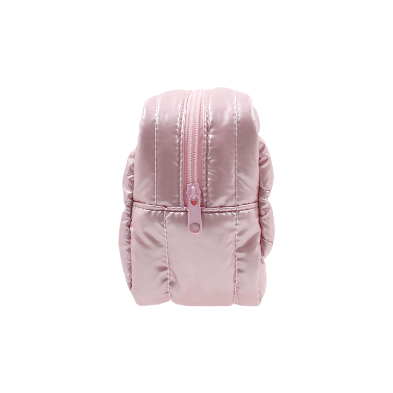 puffer panel zip pouch / soft quilted makeup & travel organizer #2