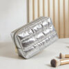 puffer panel zip pouch / soft quilted makeup & travel organizer #2