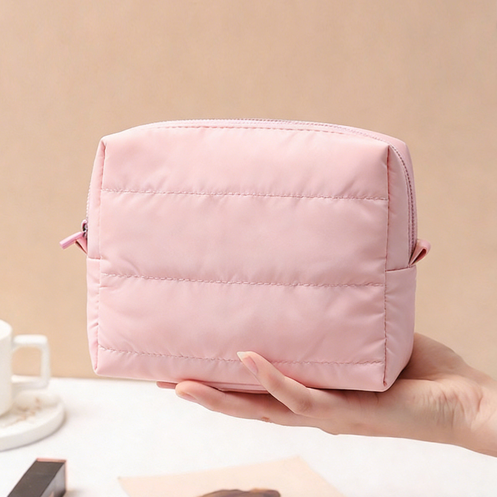 woven patch flat pouch / summer makeup & accessory zip bag #2