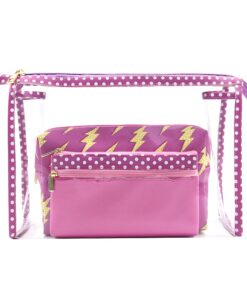 clear makeup bag set / 3 piece cosmetic organizer trio #2