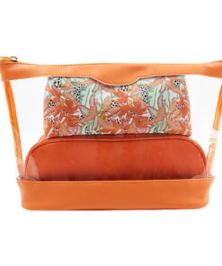 clear vanity case set / 3 piece travel makeup organizer kit #2