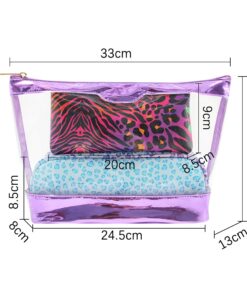 clear vanity case set / 3 piece travel makeup organizer kit #2