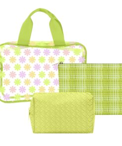 clear travel makeup bag set / 3 piece cosmetic organizer kit #2