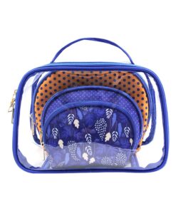 clear travel toiletry bag set / 3 piece cosmetic organizer kit #2