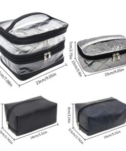 clear cosmetic bag set / 4 piece travel makeup organizer kit #2