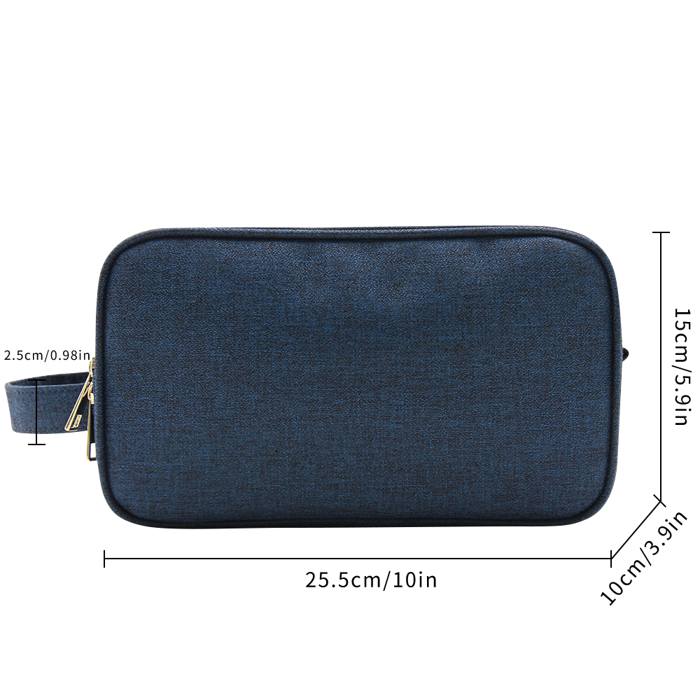 two tone men’s toiletry bag / travel grooming organizer with front zipper pocket #2