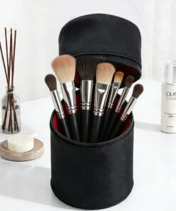 polyester travel brush case / fold over makeup organizer pouch #2