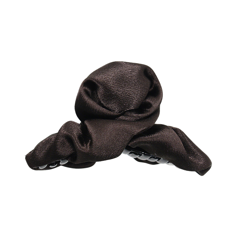 satin bow hair clip / minimalist ribbon barrette with long tails #2