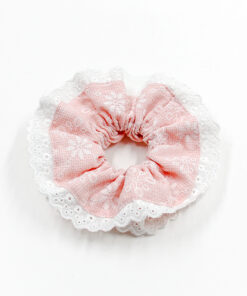 candy stripe polycotton scrunchie / preppy striped hair tie for effortless styling #2