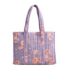 quilted floral & bow tote bag / everyday shoulder bag