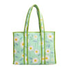 quilted floral & bow tote bag / everyday shoulder bag