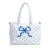 quilted floral & bow tote bag / everyday shoulder bag