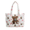 quilted floral & bow tote bag / everyday shoulder bag