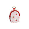 mini backpack key pouch / cherry gingham zipper charm bag