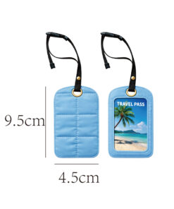 blush blue passport & luggage tag set / travel wallet with gold airplane accent #2