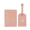 blush blue passport & luggage tag set / travel wallet with gold airplane accent