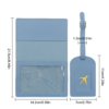 blush blue passport & luggage tag set / travel wallet with gold airplane accent