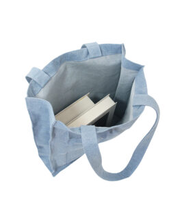 denim multi pocket tote bag / everyday shoulder bag