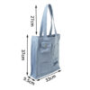denim multi pocket tote bag / everyday shoulder bag