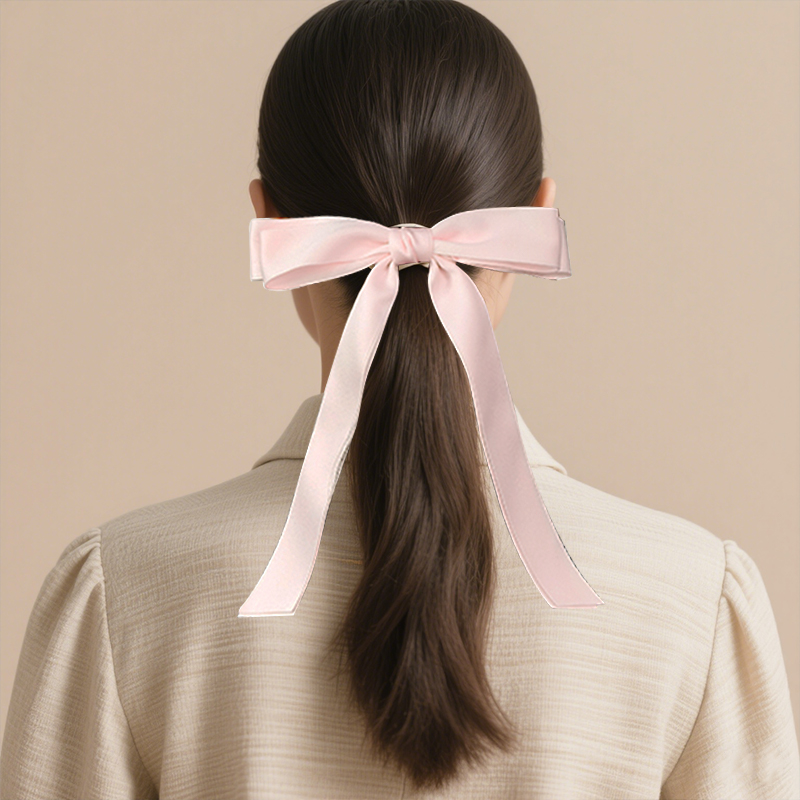 satin bow claw clip / oversized ribbon hair clamp #2