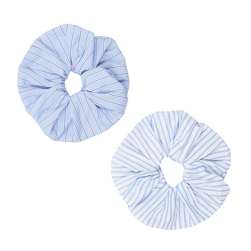 candy stripe polycotton scrunchie / preppy striped hair tie for effortless styling