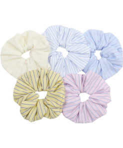 candy stripe polycotton scrunchie / preppy striped hair tie for effortless styling