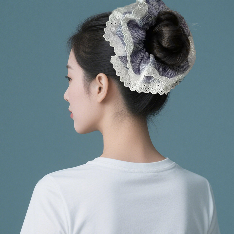 candy stripe polycotton scrunchie / preppy striped hair tie for effortless styling #2