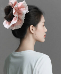 candy stripe polycotton scrunchie / preppy striped hair tie for effortless styling #2