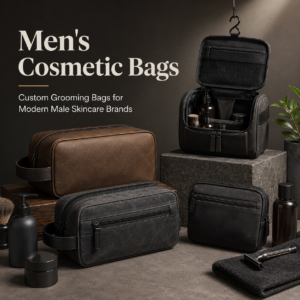 Men’s Cosmetic Bags Guide | Custom Grooming Bags for Male Skincare Brands